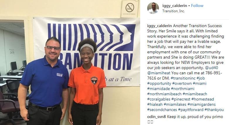 Ignacio Calderin works as a supervisor at Transition, a Miami non-profit that provides training and helps find jobs for released felons.