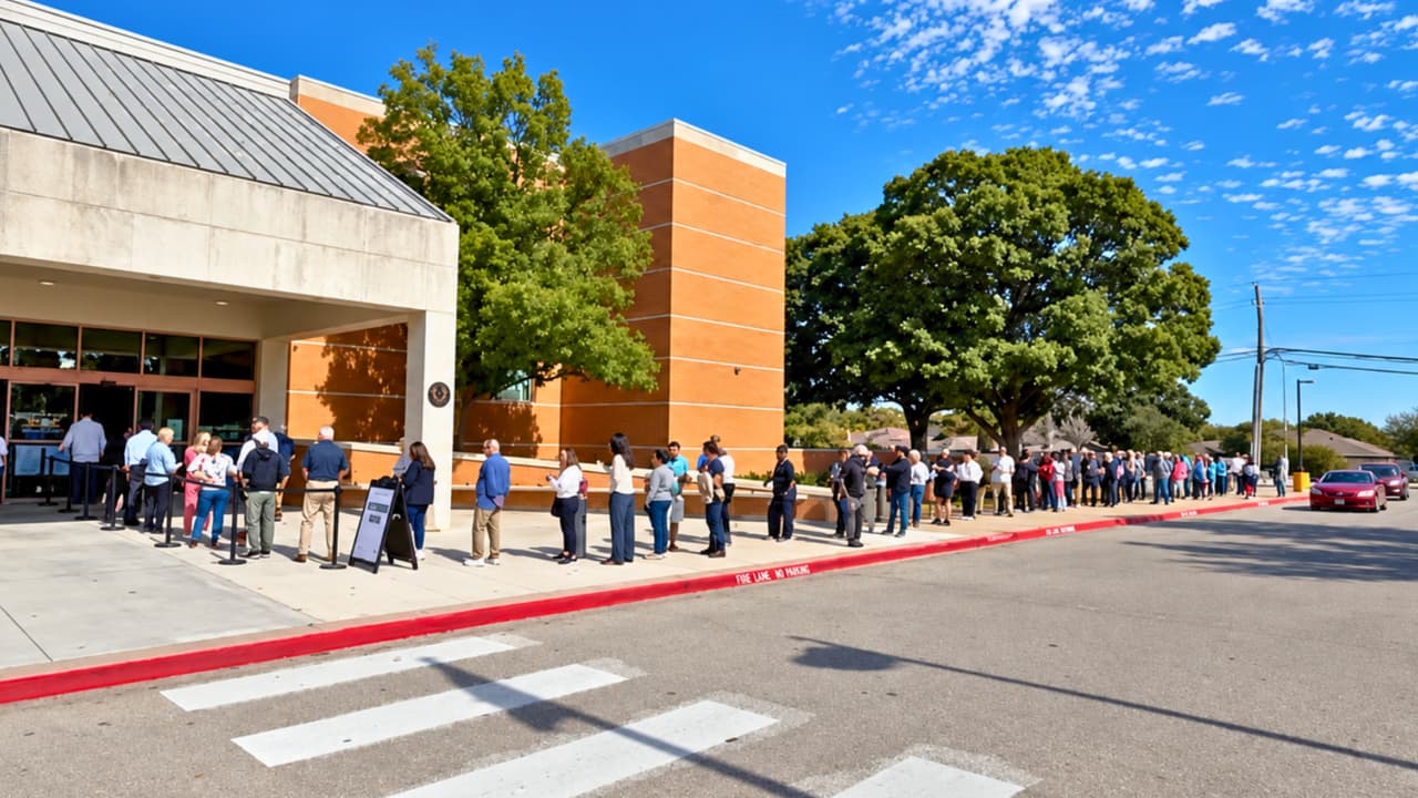 Fueron a votar y tuvieron que marcharse: fallas y largas filas en el norte de Texas.
