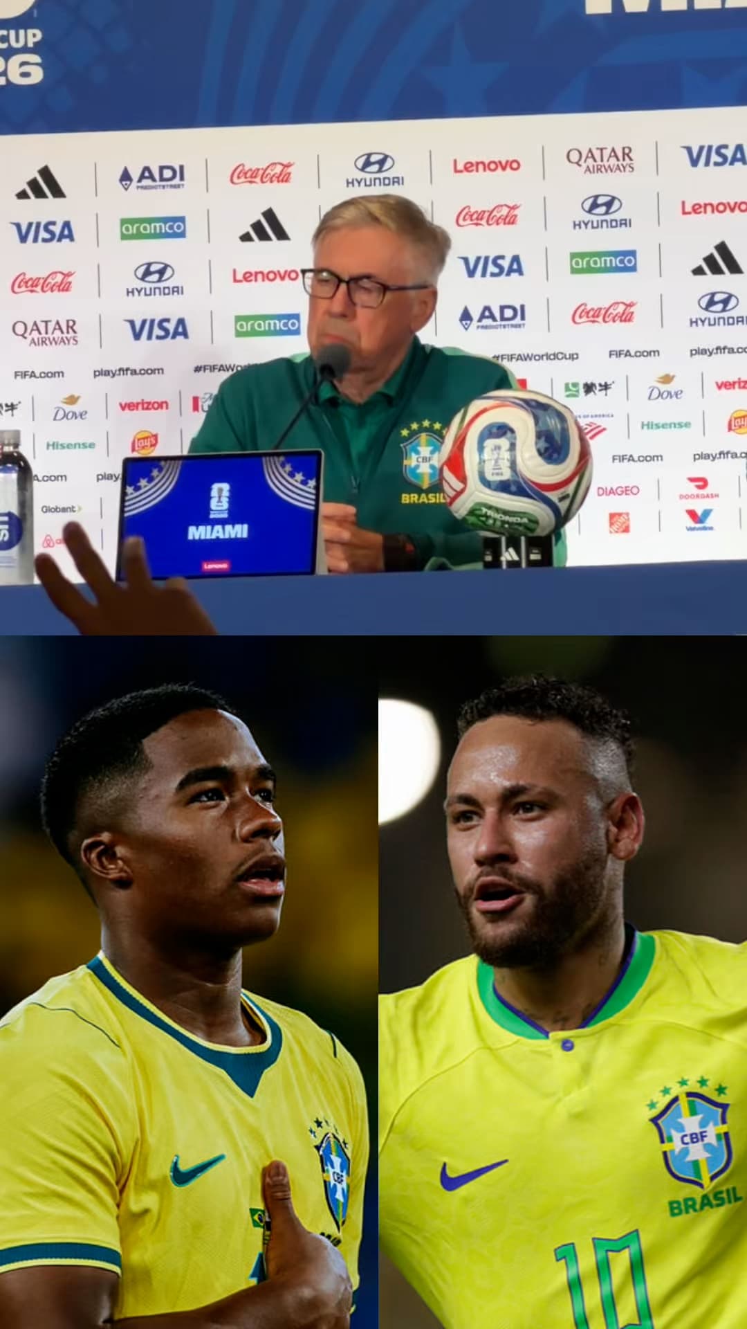 ¿Endrick o Neymar? Ancelotti da pistas de lo que planea con Brasil
