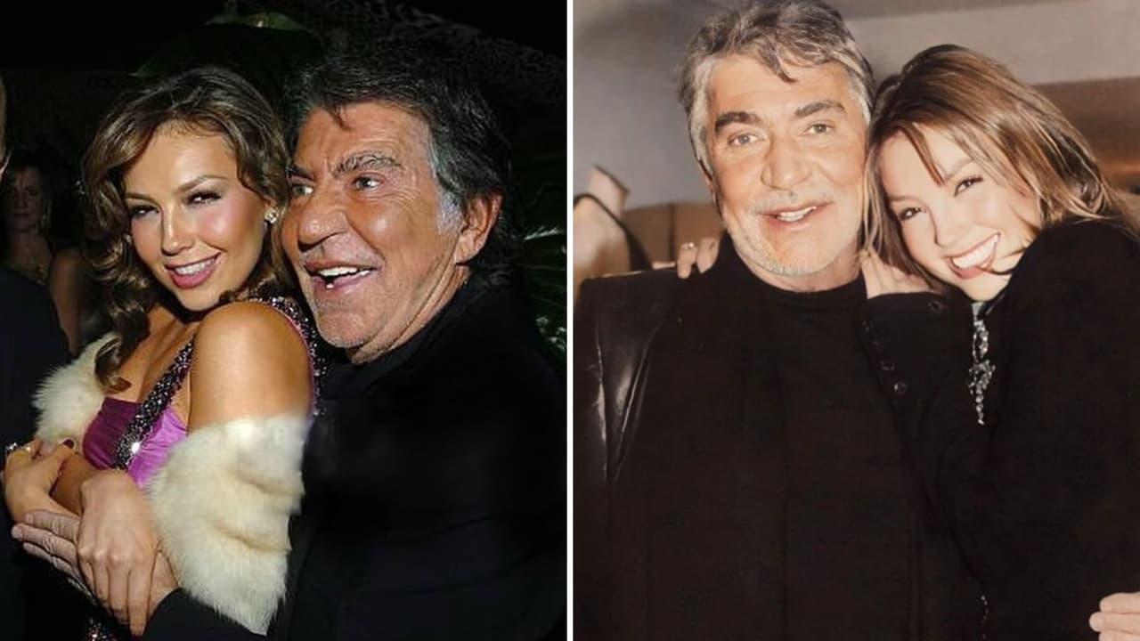 Thalía despide a Roberto Cavalli.