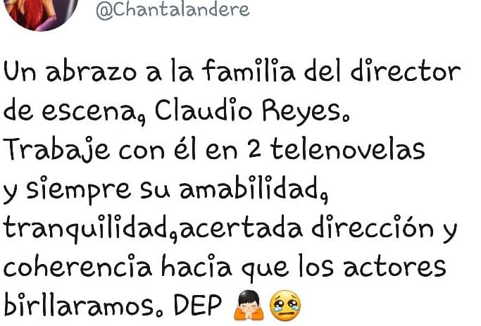Chantal Andere recordó afectuosamente al director de escena Claudio Reyes Rubio.