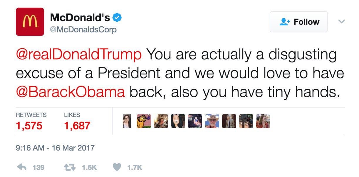 El tuit de McDonald's