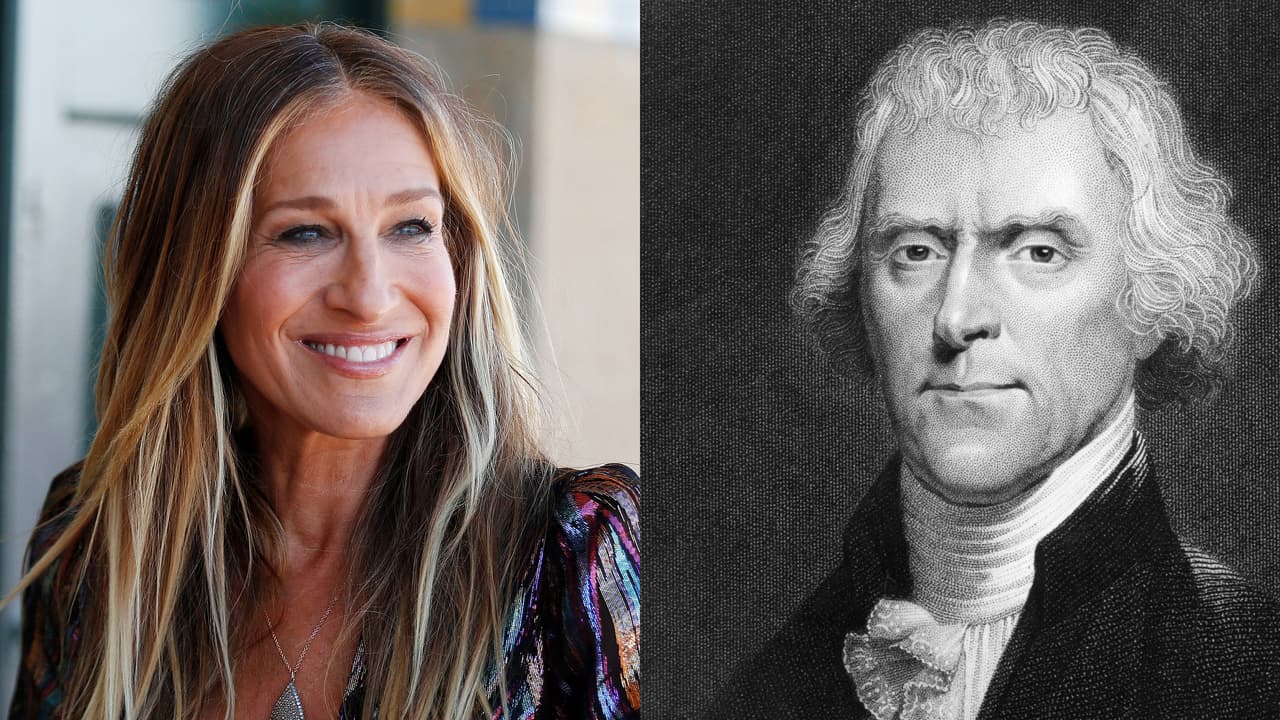 <b>Puesto 9</b>
<br>
<br>
<b>Niños:</b> Thomas, 2,151,864 desde 1921.
<br>
<br>Año más popular: 2001 (12,147 niños registrados con ese nombre).
<br>
<br>
<b>Niñas:</b> Sarah, 991,910 desde 1921.
<br>
<br>Año más popular: 2000 (17,706 niñas registradas con ese nombre).
<br>
<br>En la foto: Sarah Jessica Parker (actriz) y Thomas Jefferson (tercer presidente de Estados Unidos).