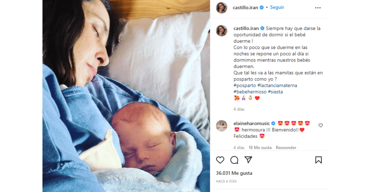 Irán Castillo y su bebé Demian.