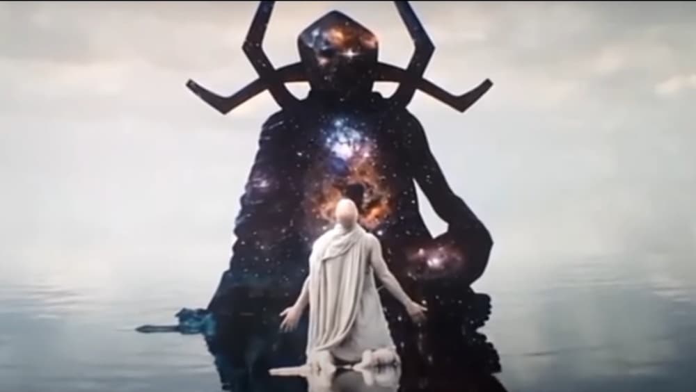 Gorr frente a Eternity en 'Thor: Love and Thunder'