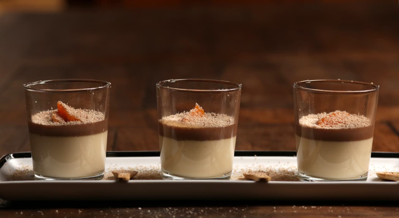 Pumpkin panna cotta con crema de chocolate para un Thanksgiving con #TwistLatino