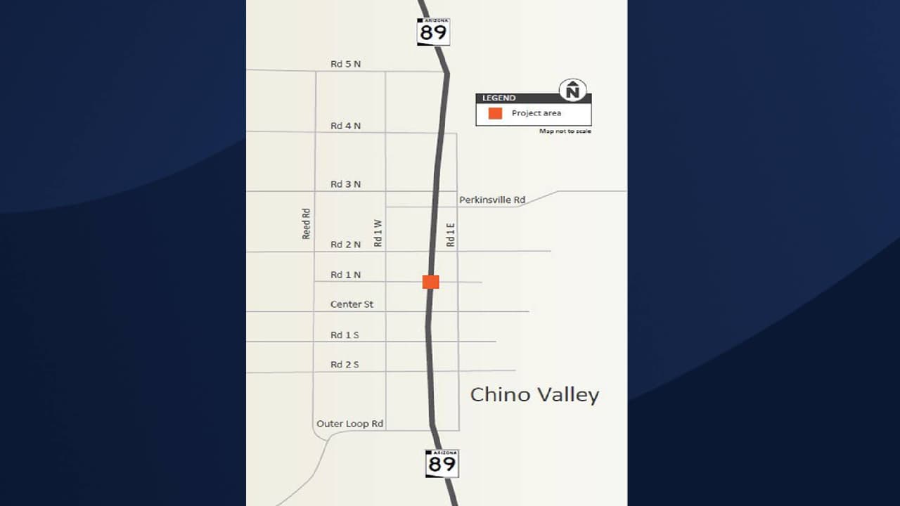 <h3 class="cms-H3-H3">SR 89 en Chino Valley</h3>
<br>-Instalará una nueva señal de tráfico y sensores de detección de tráfico en la intersección con la Carretera 1 Norte. -Instalarán un carril para dar vuelta a la derecha en la SR 89 en dirección norte hasta la Carretera 1 Norte al este, y construirá carriles para dar vuelta a la izquierda y ampliará la SR 89 en la Carretera 1 Norte.- El proyecto está programado para comenzar a finales de esta primavera.
<br>