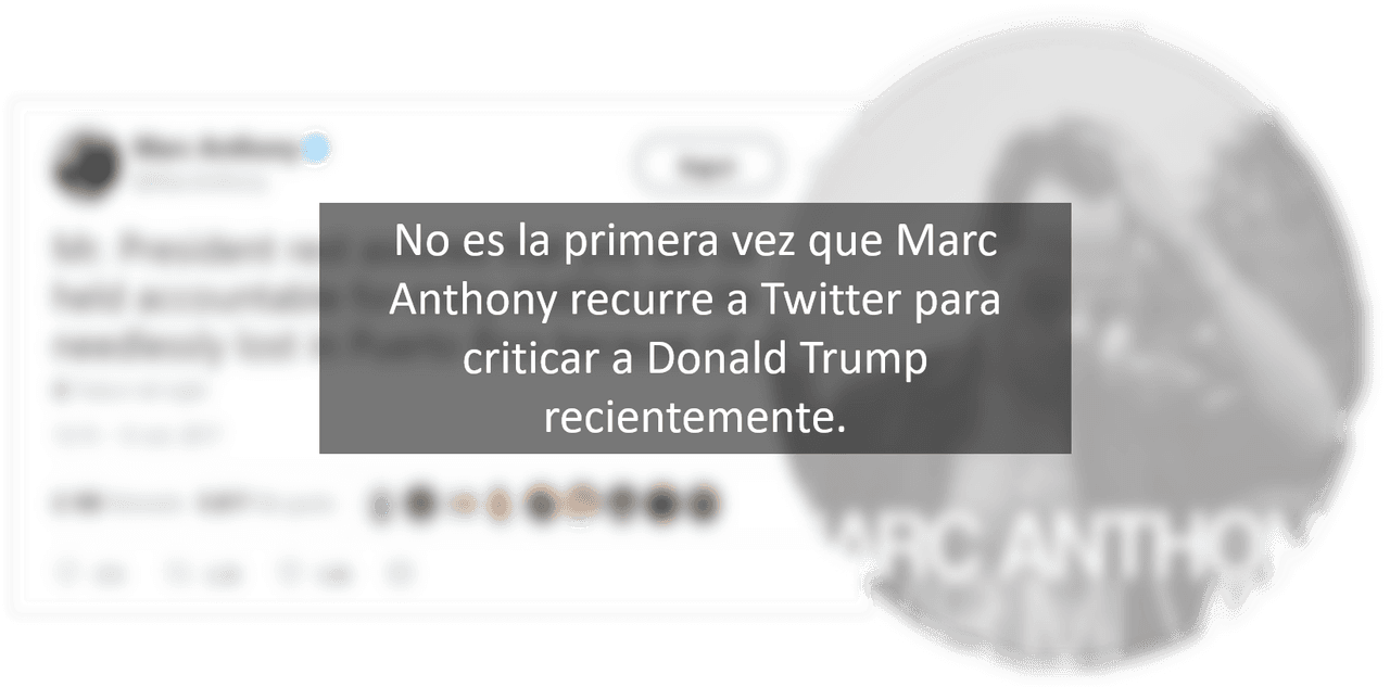 Los mensajes de Marc Anthony y Donald Trump en Twitter.