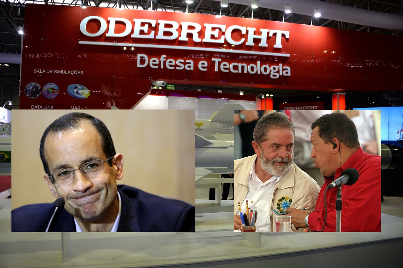En junio de 2015 es arrestado el presidente de la mayor firma constructora del país, Marcelo Odebrecht, jefe del conglomerado familiar Odebrecht SA. En la fotografía derecha vemos a Lula da Silva y a Hugo Chávez inaugurar en 2006 la construcción de un nuevo puente sobre el río Orinoco en el sur de Venezuela, contrato multimillonario de Odebrecht. La constructora brasileña hizo negocios gigantes en varios países de América Latina.