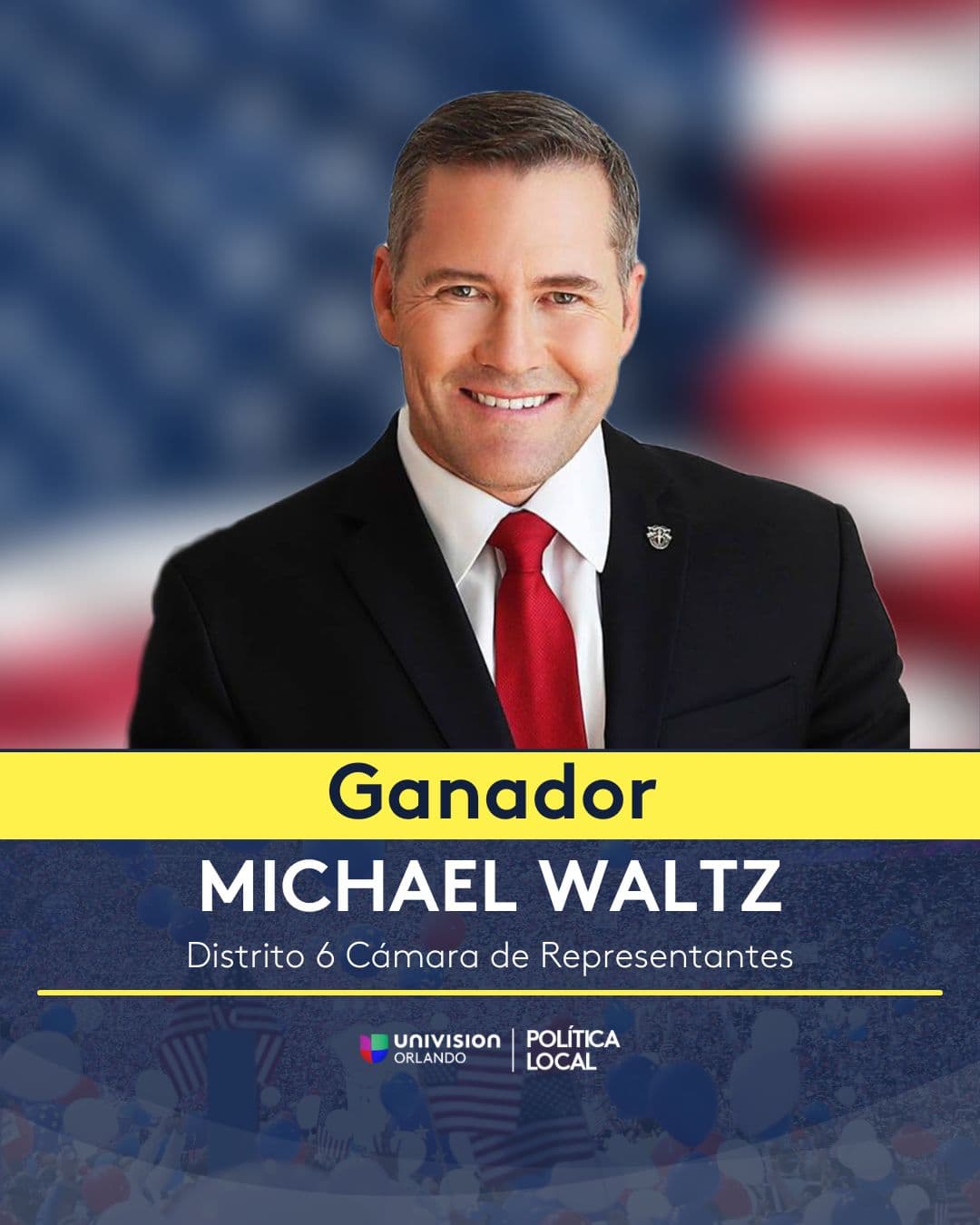 Michael Waltz, republicano, ganador del Distrito 6.