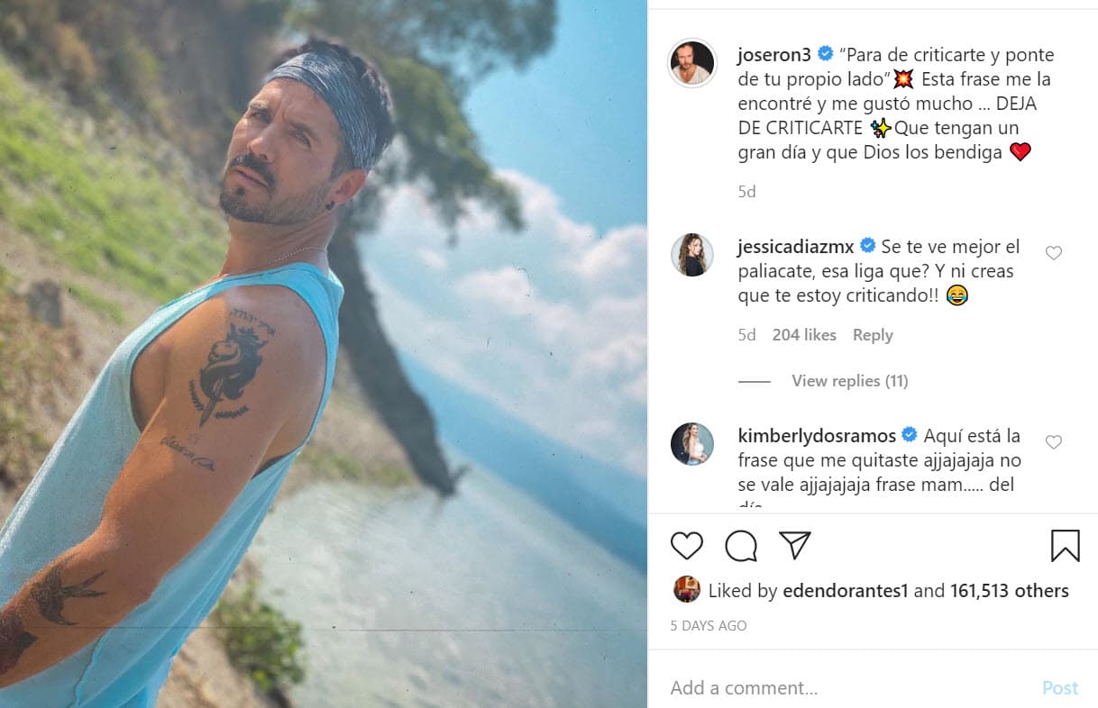 Mientras tanto, la última ocasión en que ella le hizo un comentario en Instagram fue el jueves 18 de junio con 
<b><a href="https://www.instagram.com/p/CBi0BJxplip/" target="_blank">esta foto</a></b> en la que él pidió detener las críticas: "'Para de criticarte y ponte de tu propio lado'. Esta frase me la encontré y me gustó mucho... Deja de criticarme. Que tengan un gran día y que Dios los bendiga". 
<br>