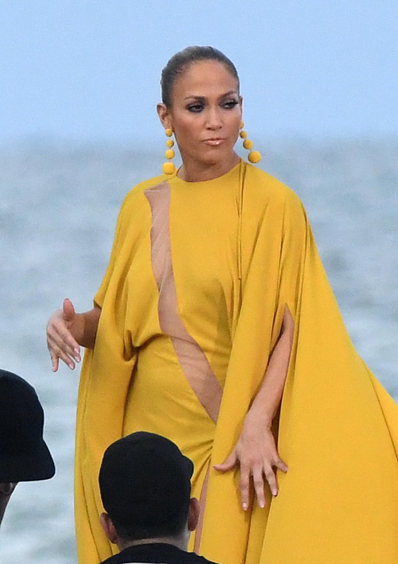 Durante el día, Jennifer López había estuvo grabando escenas en la playa de Islamorada, en Florida.
