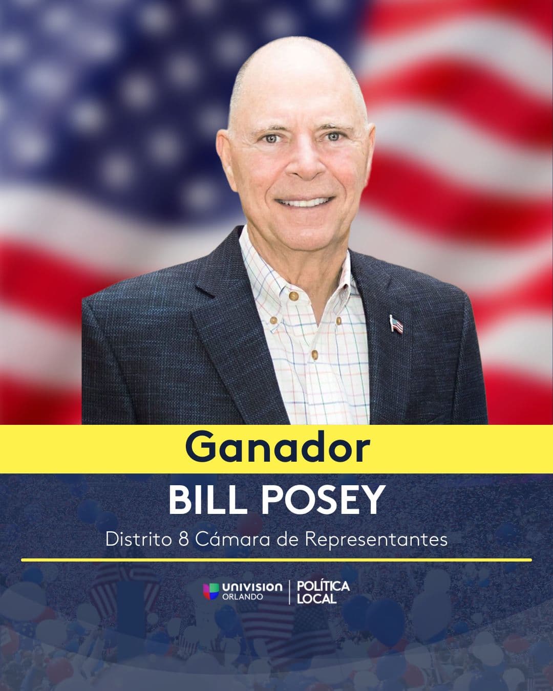 Bill Posey, republicano, ganador del Distrito 8.