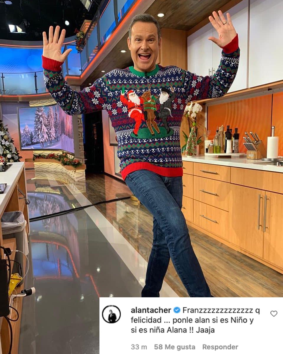Después de estar al borde de las lágrimas en Despierta América, Alan Tacher le hizo una petición muy especial: "Franz, qué felicidad. ¡Ponle Alan si es niño y si es niña Alana! Jajaja".
