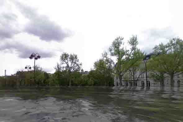 ¿Vivir con el océano y las ciudades mezcladas? Otra más para que veas lo que le sucedería a París. Foto tomada del sitio worldunderwater.org.