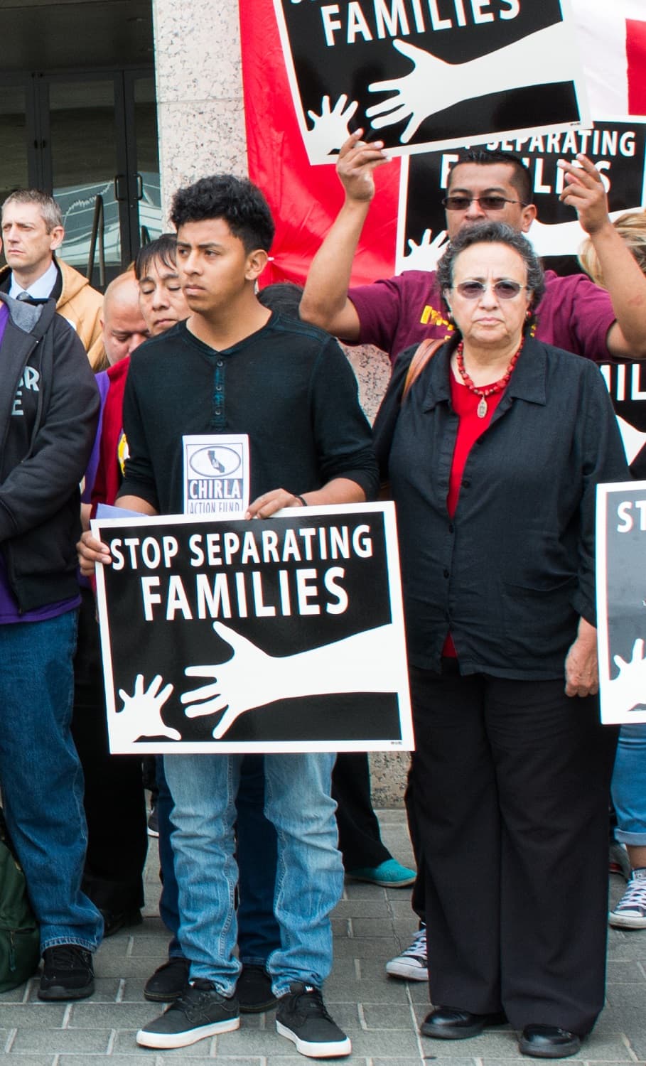 Sánchez en un acto contra las deportaciones un día antes de su arresto.
