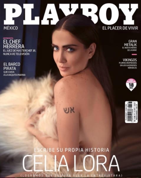 Celia Lora, hija del roquero mexicano Alex Lora, acudió a la celebración para presentar su portada en la revista que sale a la venta este mes. Es la segunda vez que aparece en la publicación.
