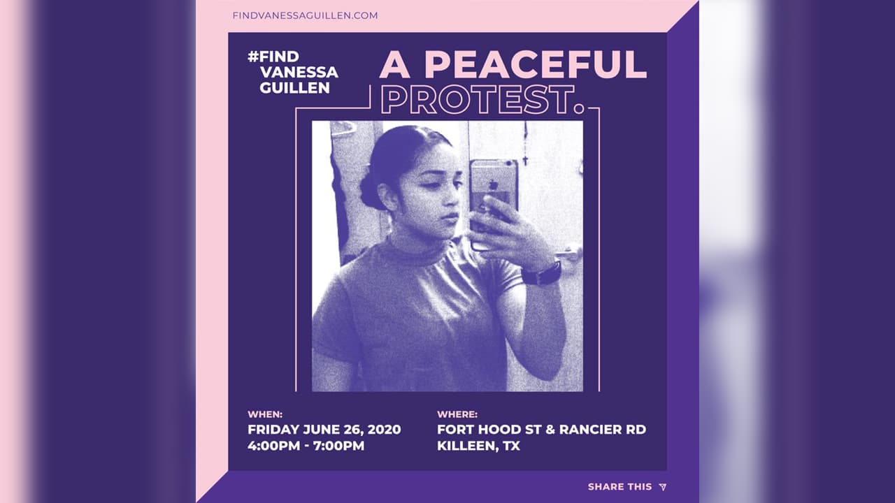 La gente ha tomado imágenes de Vanessa Guillén compartidas en las redes sociales y las han transformado en postales para seguir distribuyendo y apoyando su búsqueda.