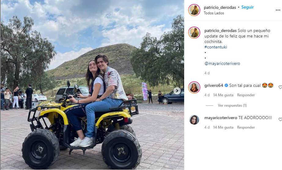 "Solo un pequeño 'update' de lo feliz que me hace mi cochinita", redactó Patricio en las fotos en las que etiquetó a Maya.