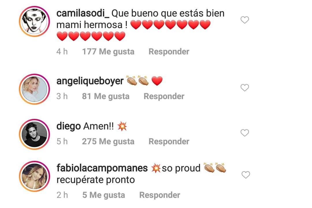Famosos como Angelique Boyer, Camila Sodi entre otros, también mostraron su apoyo a la actriz mexicana.
<br>