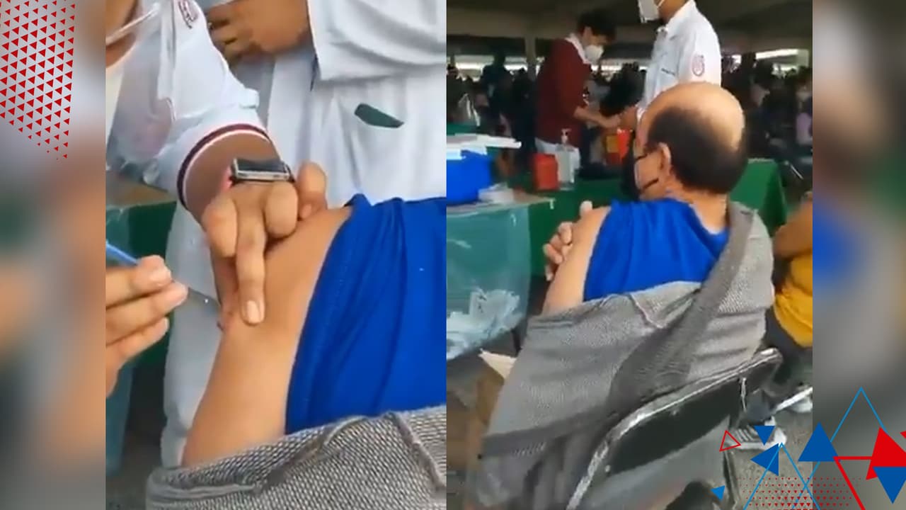 (VIDEO) Enfermera simuló poner vacuna de covid-19 a un envejeciente en México y fue descubierta