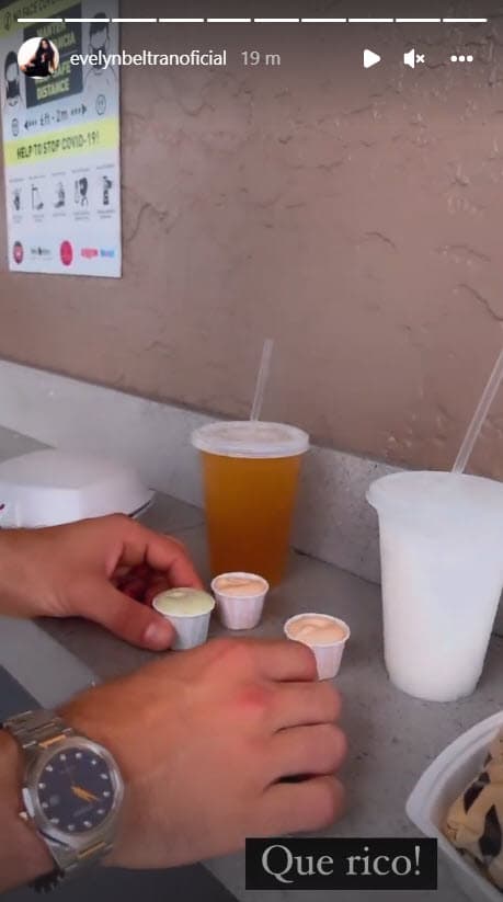 Por su parte, Beltrán publicó en la red social que desayunaría lo mismo y dejó ver las manos del bailarín.
<br>