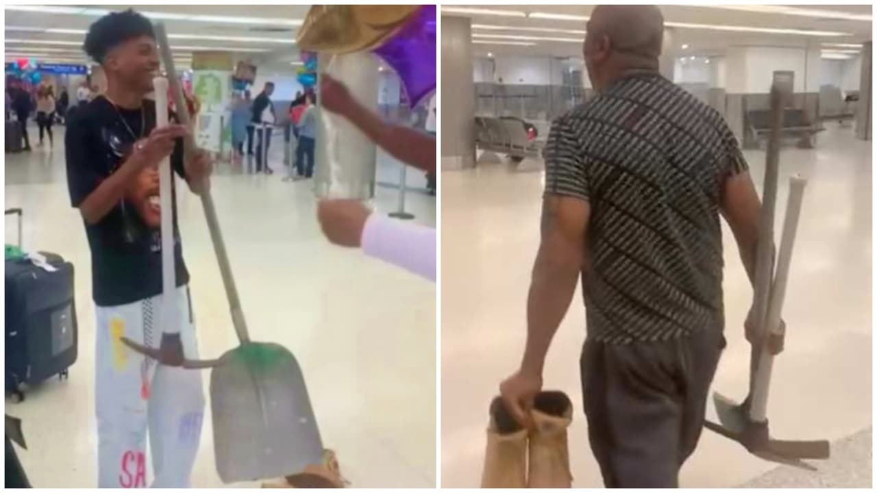  “Hay que trabajar”: Con pico y pala, un hispano recibió a su sobrino recién llegado a EEUU