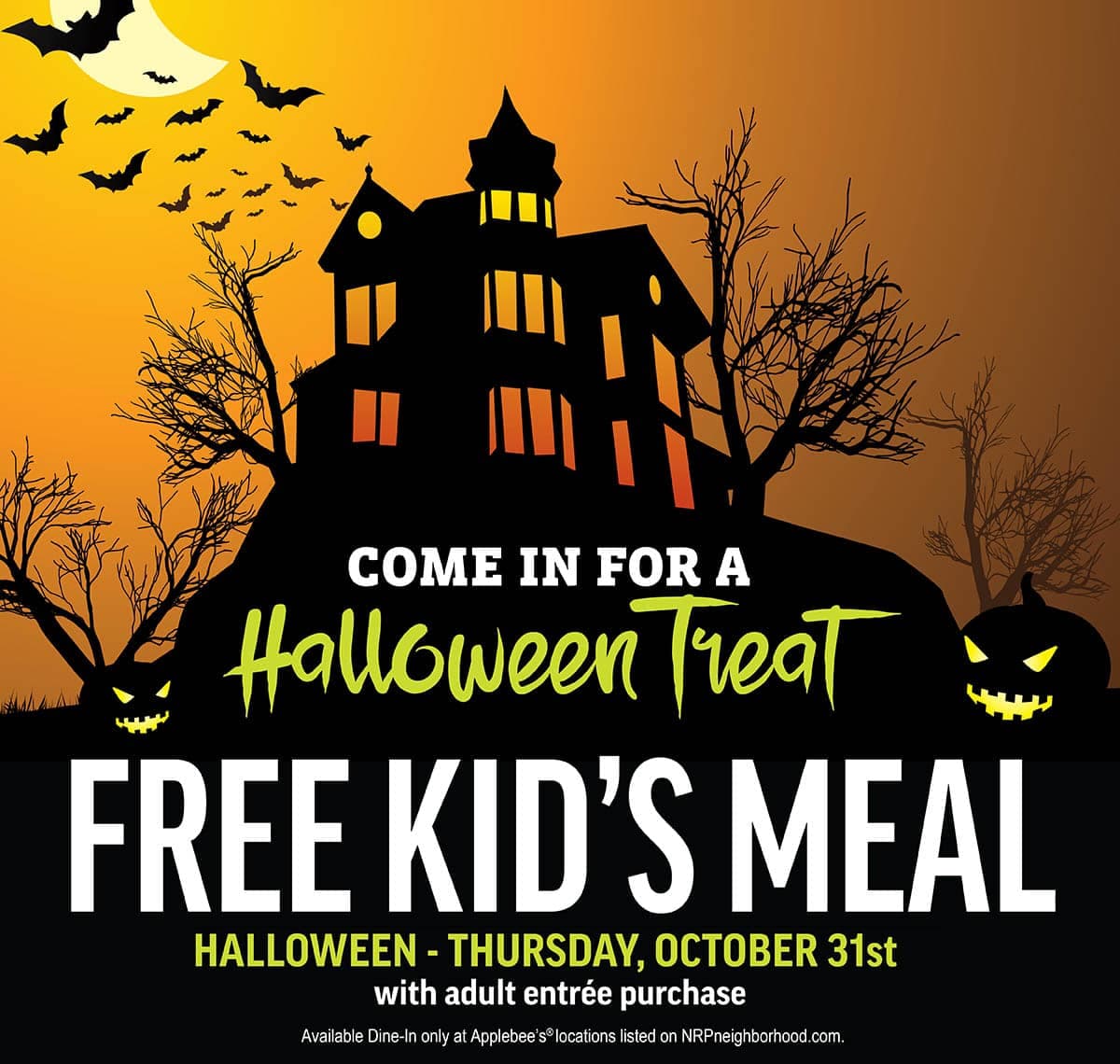 Applebee's obsequiará una comida para niños gratos en la compra de una entrada en algunas sucursales.