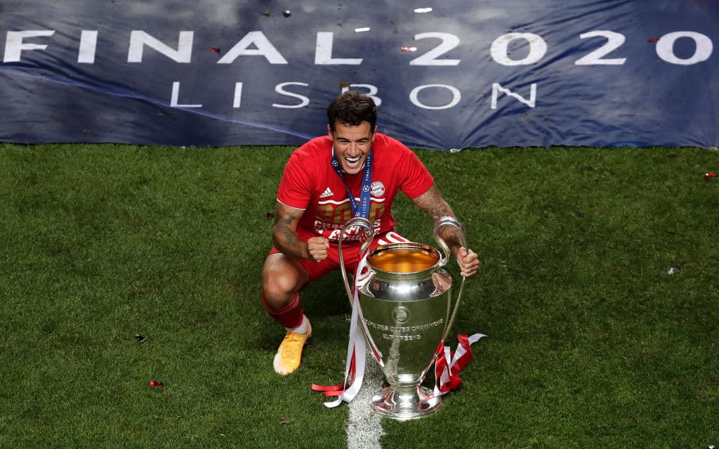 Philippe Coutinho, feliz campeón de la Champions League.
