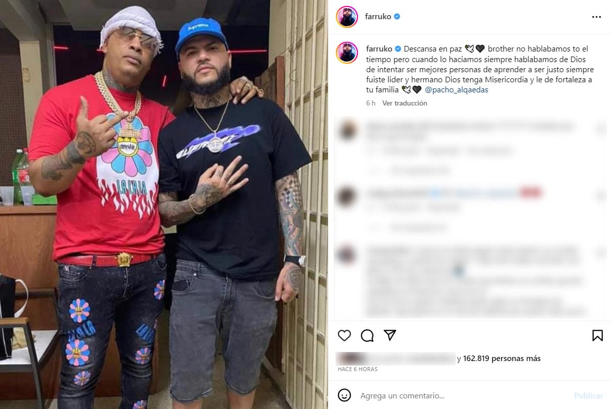 Farruko le dedicó un emotivo mensaje de despedida a Pacho 'El Antifeka'.