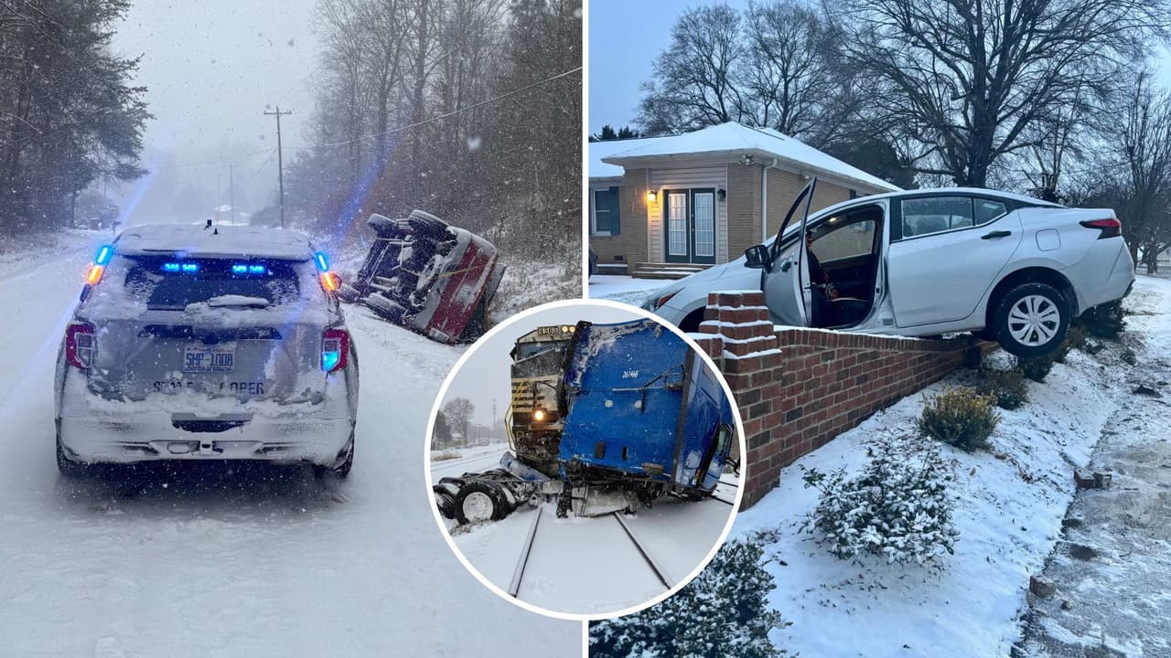 Más de 100 vehículos atrapados en la I-85: el caos de la tormenta invernal en Carolina del Norte