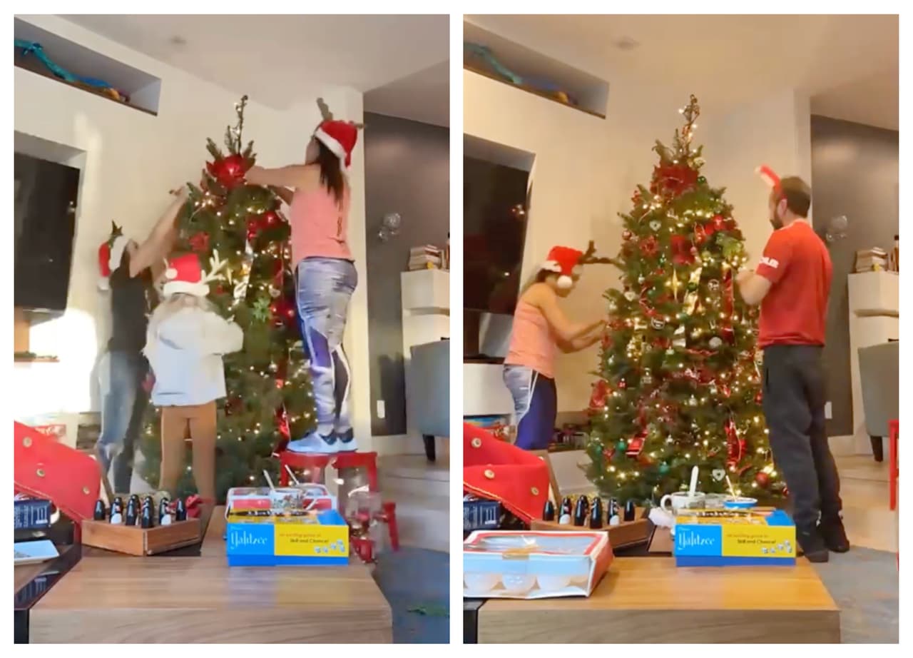 <b>La Navidad</b> llegó a la casa de la familia Jiménez Charry y, en un video publicado en redes, se ve a la presentadora, su esposo y Zoe armando el primero de tres árboles que tendrán para estas festividades.