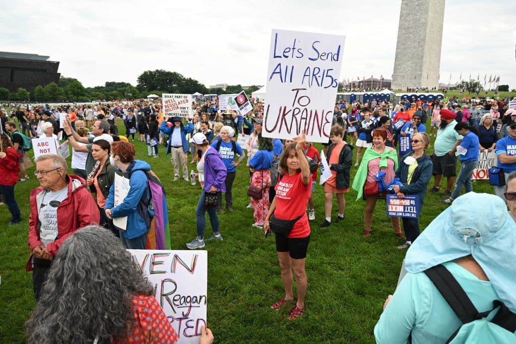 La protesta llega en un momento de renovada actividad política sobre las armas y un momento crucial para una posible acción en el Congreso.