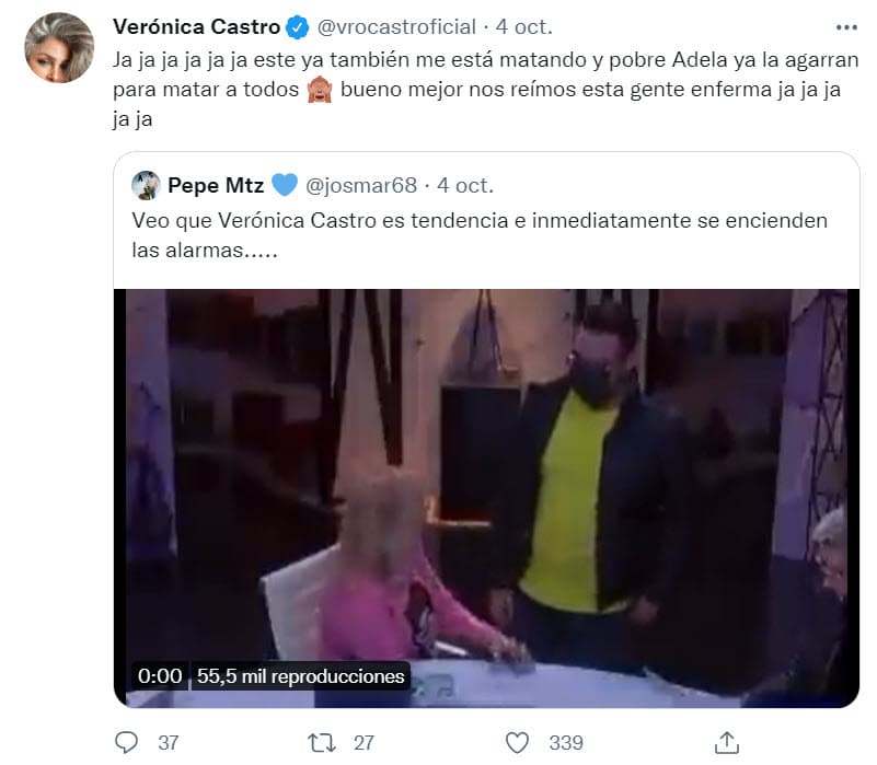 También se burló de un meme de Adela Micha porque sus seguidores consideran que podrían "matarla" de la impresión por la información falsa.
<br>