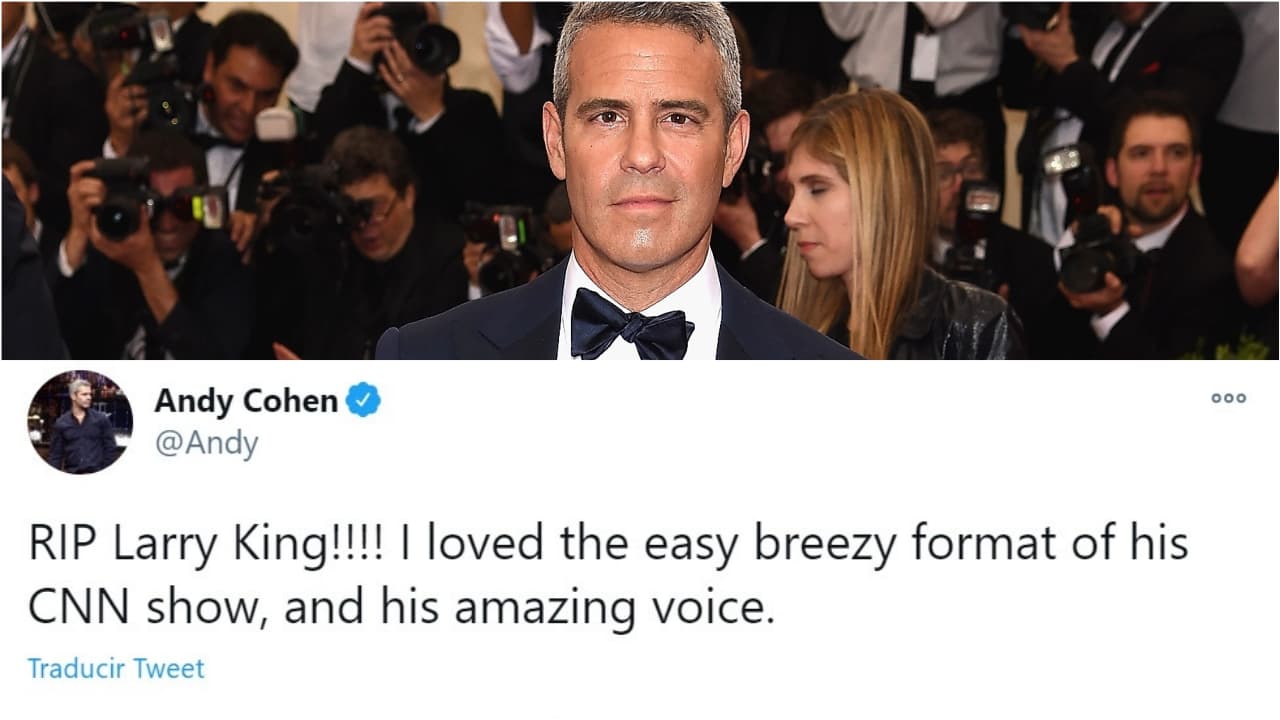 <b>Andy Cohen</b>, conocido presentador estadounidense, también amentó la partida del periodista: "¡RIP Larry King! Me encantó el formato desenfadado de su programa de CNN y su increíble voz".
<br>