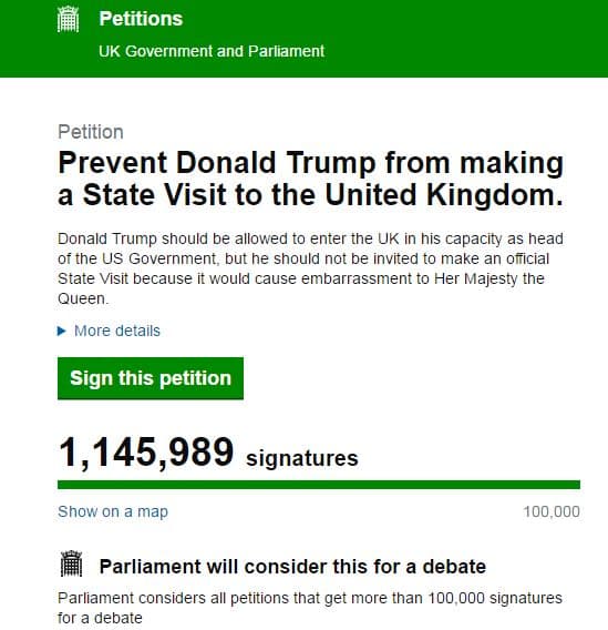 La petición la inició un ciudadano y en menos de 24 horas alcanzó el millón de apoyos.