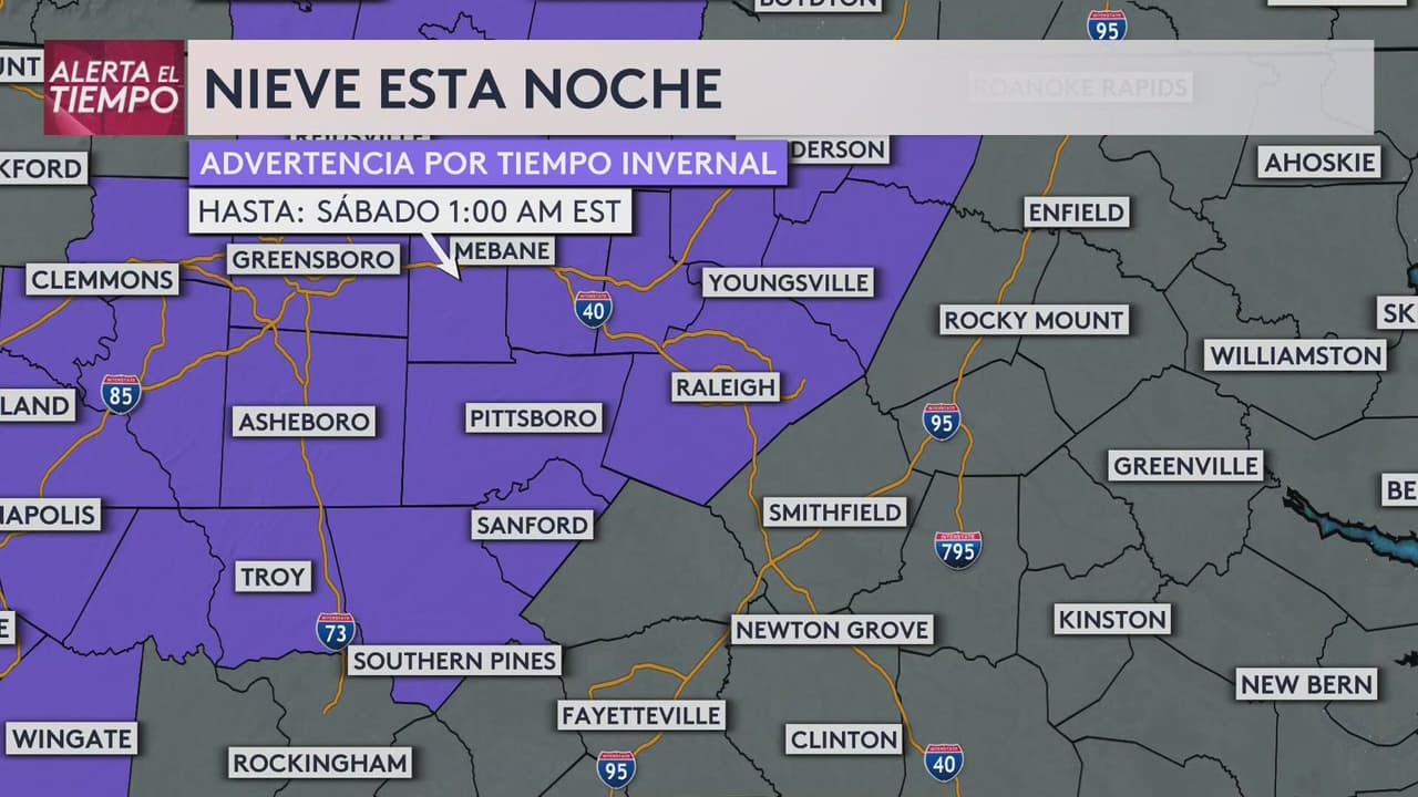 Se espera nieve para esta noche en Raleigh y otras ciudades del área central