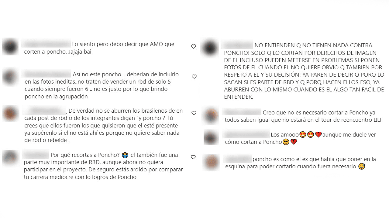 Seguidores se quejan porque Poncho Herrera no aparece en las fotos de RBD.