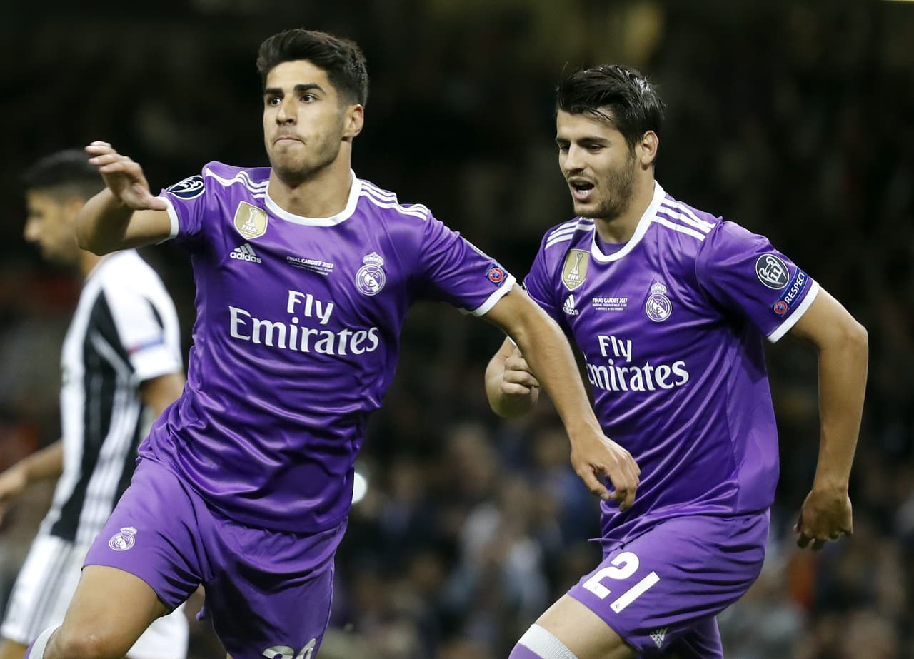 Álvaro Morata entró en la segunda mitad y no participó mucho en el partido. Entró al minuto 89 y apareció en el festejo de Asensio.