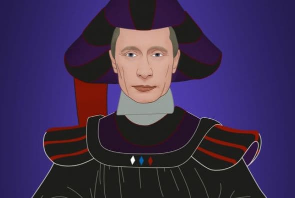 Aquí el presidente ruso Vladimir Putin como Frollo de El Jorobado de Notre Dame. Cortesía de Saint Hoax.