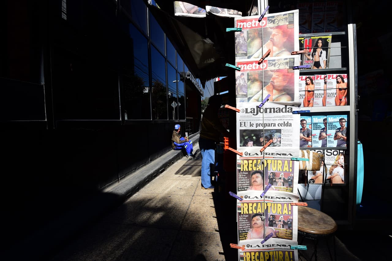 Las portadas de los diarios mexicanos el 9 de enero, el día siguiente a la recaptura de "El Chapo"