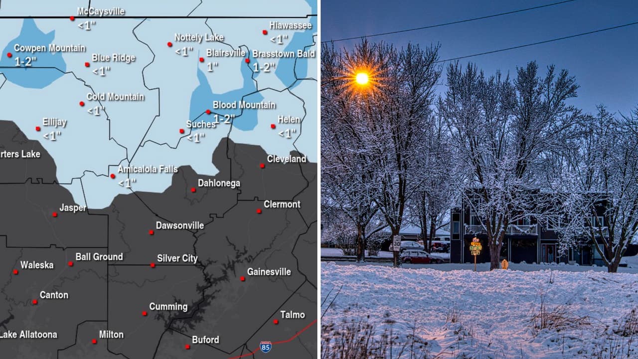 Alertan por posible nieve en una zona de Georgia: esto es lo que se anticipa