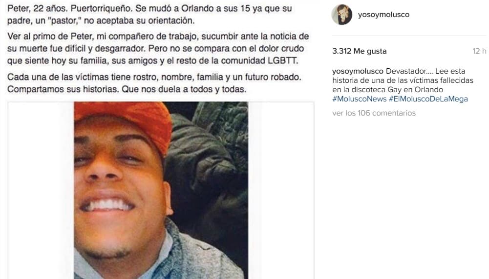 Esta es una de las fotos retomadas por 'El Molusco', quien señaló que se siente devastado.