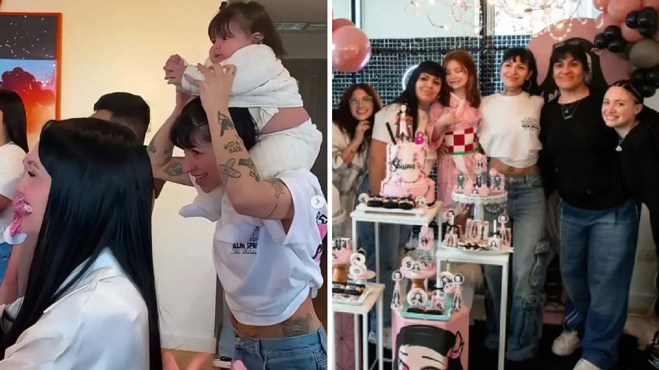 Inti y Cazzu en el cumpleaños de la hija de La Joaqui.