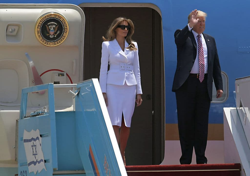 El presidente Donald Trump y la primera dama, Melania, llegan a Israel desde Arabia Saudita.