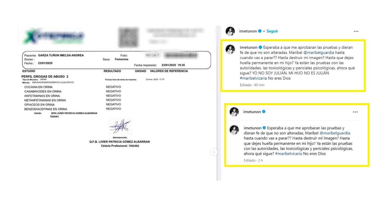 Así mostró el resultado de su examen toxicológico.