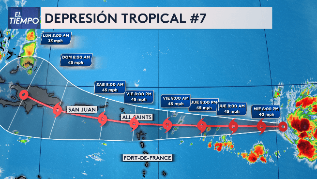 Se forma la Depresión Tropical 7 en el Océano Atlántico