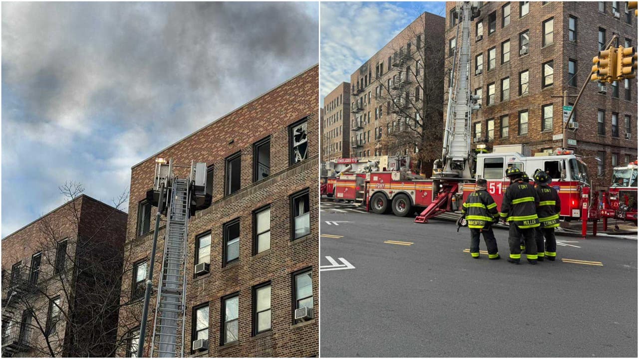 Incendio de cinco alarmas en un edificio de Queens deja 6 heridos