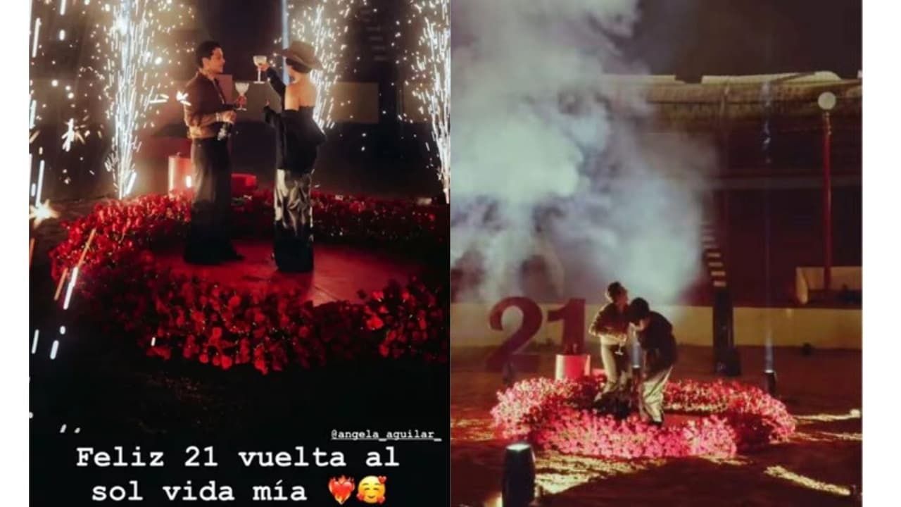 Así celebró a Nodal a Ángela Aguilar en su cumpleaños.