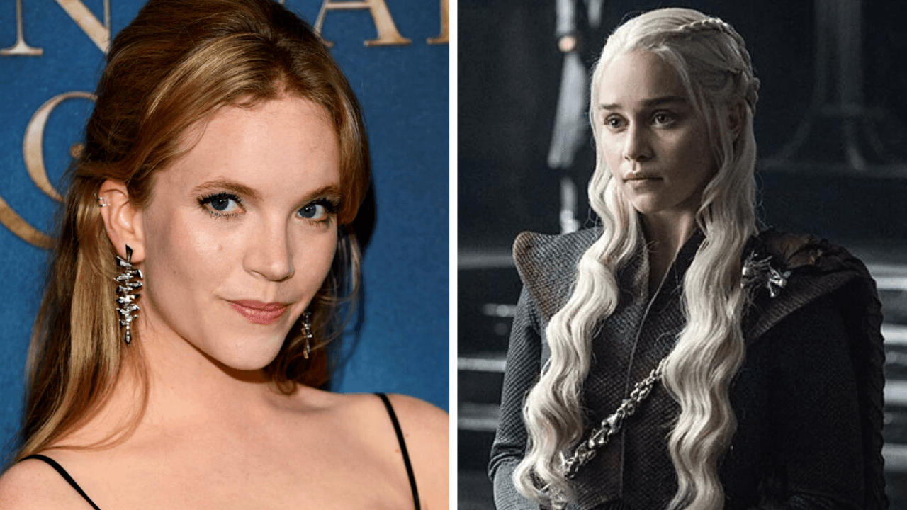 Actrices Tamzin Merchant y Emilia Clarke